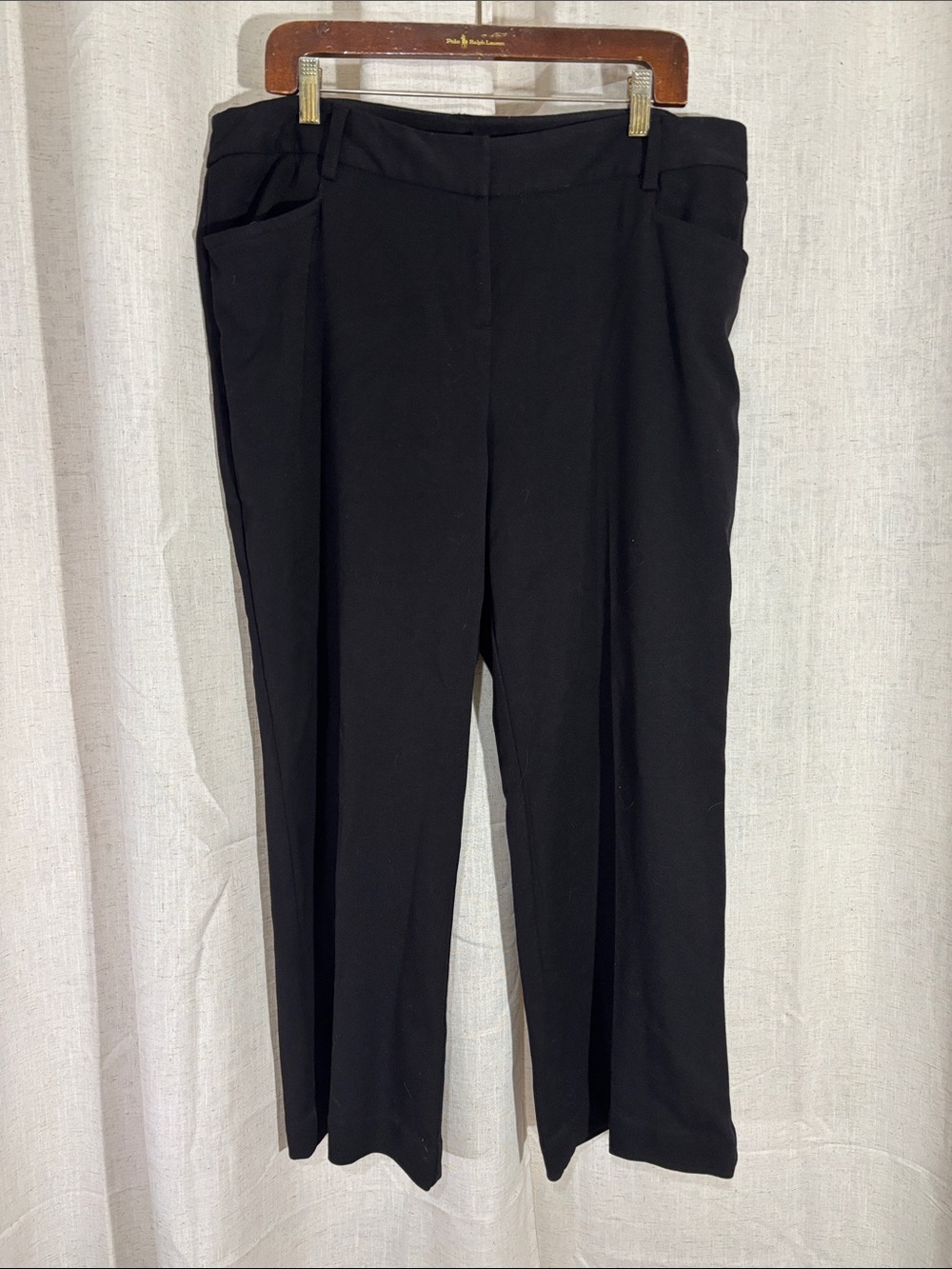 Rafaella Black Straight-Leg High Rise Dress Pants